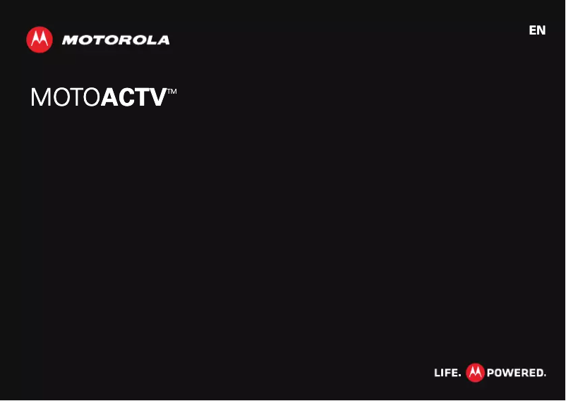Page n°1 - Manuel utilisateur Motorola Motoactv 8 Gb