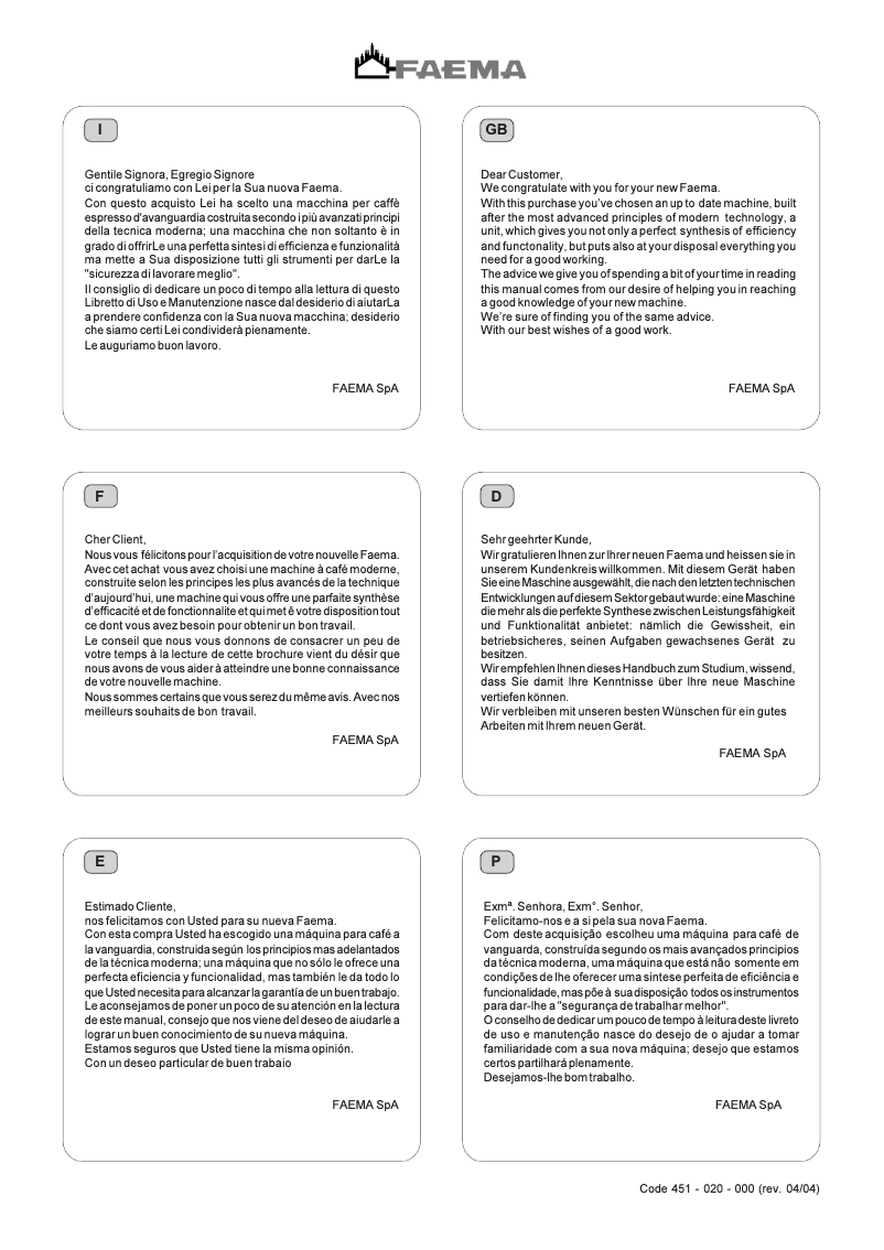 Image de la première page du manuel de l'appareil E98