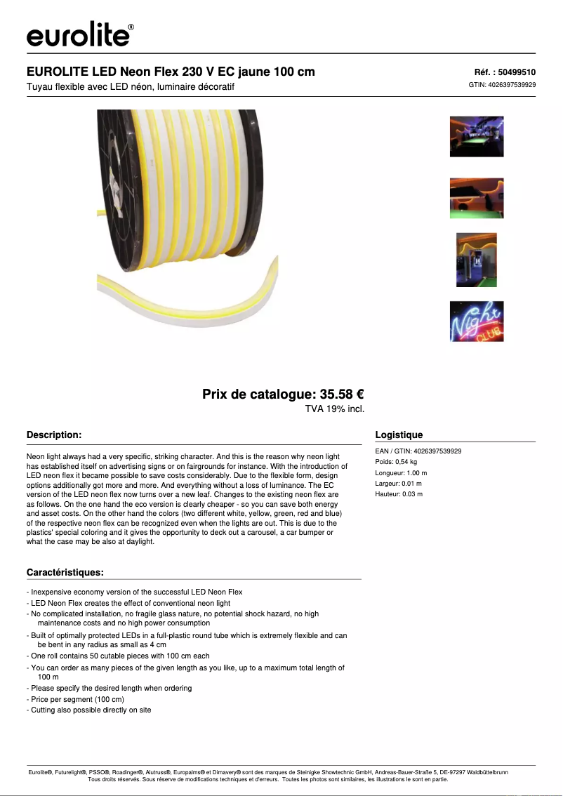Imagen de la primera página del manual del dispositivo LED Neon Flex 230V EC