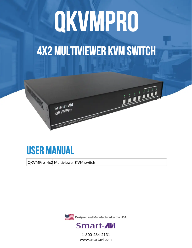 Page 1 de la notice Manuel utilisateur Smart-AVI SM-QKVM-PRO-S