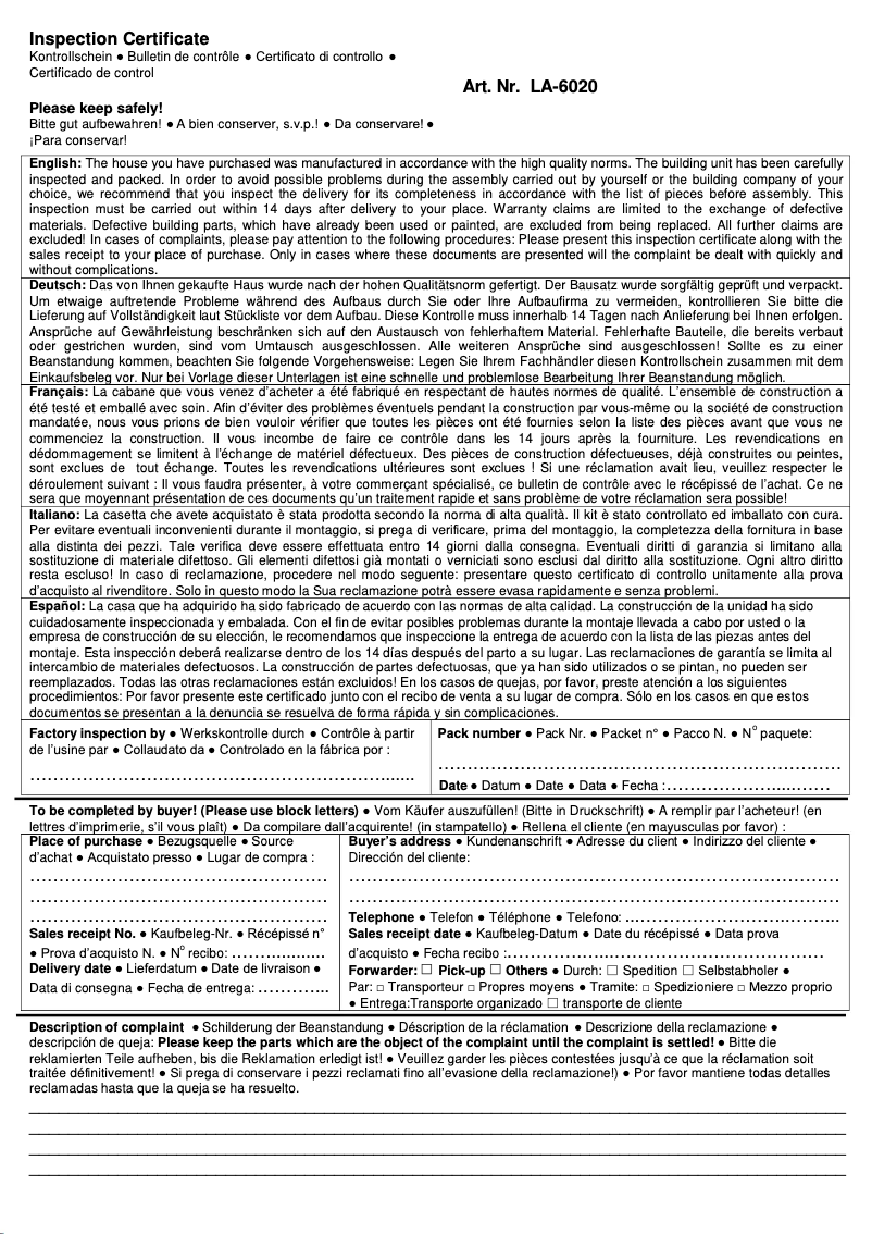 Page 1 de la notice Manuel utilisateur Palmako Karl