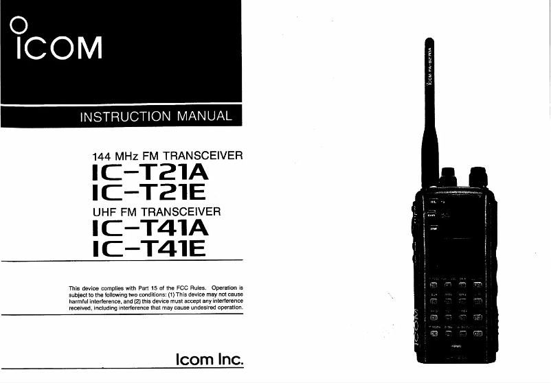 Página 1 del manual Manual de usuario ICOM IC-T21A