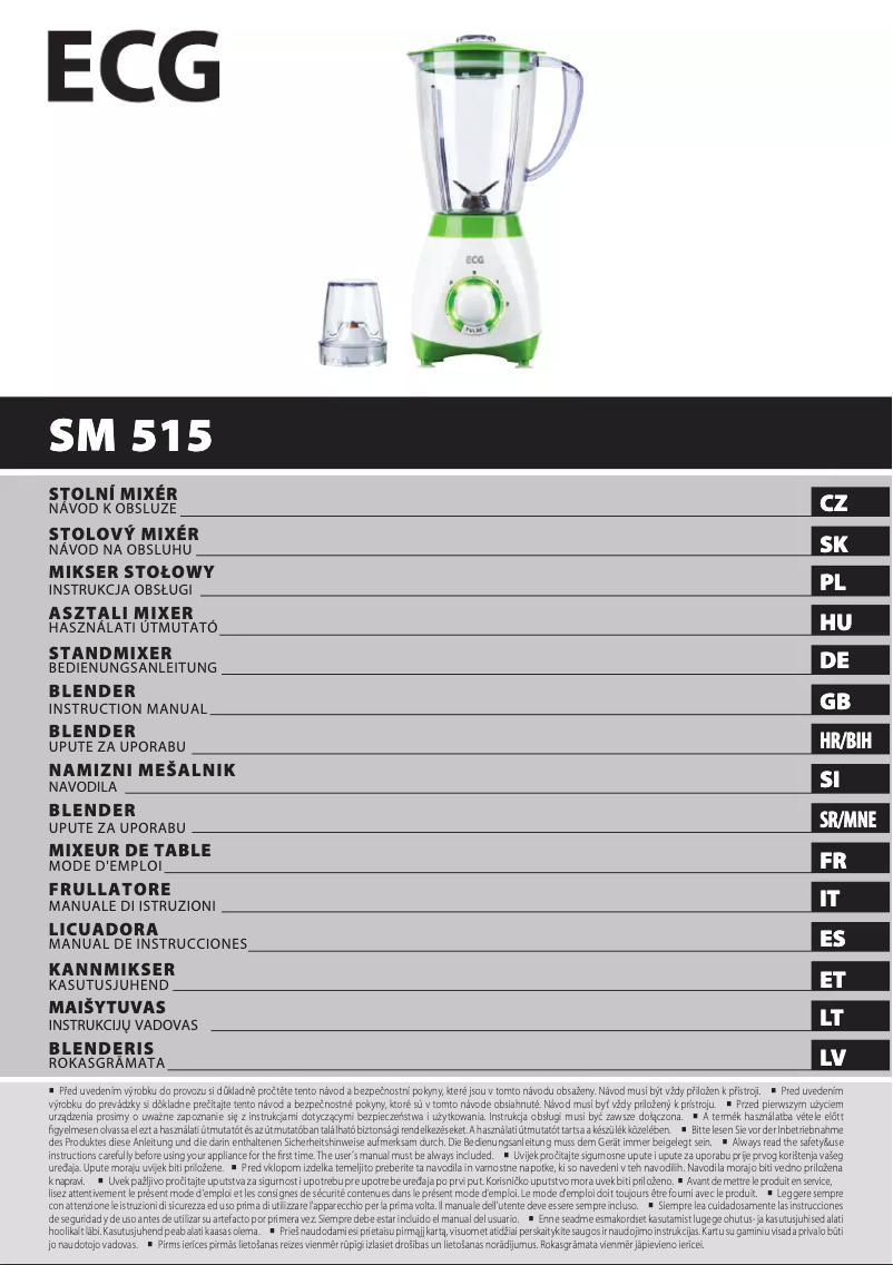 Image de la première page du manuel de l'appareil SM 515