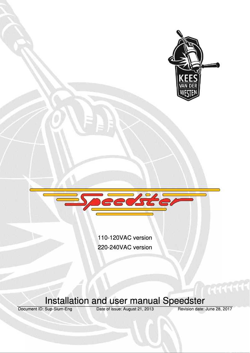 Page n°1 - Manuel utilisateur Kees Van Der Westen Speedster