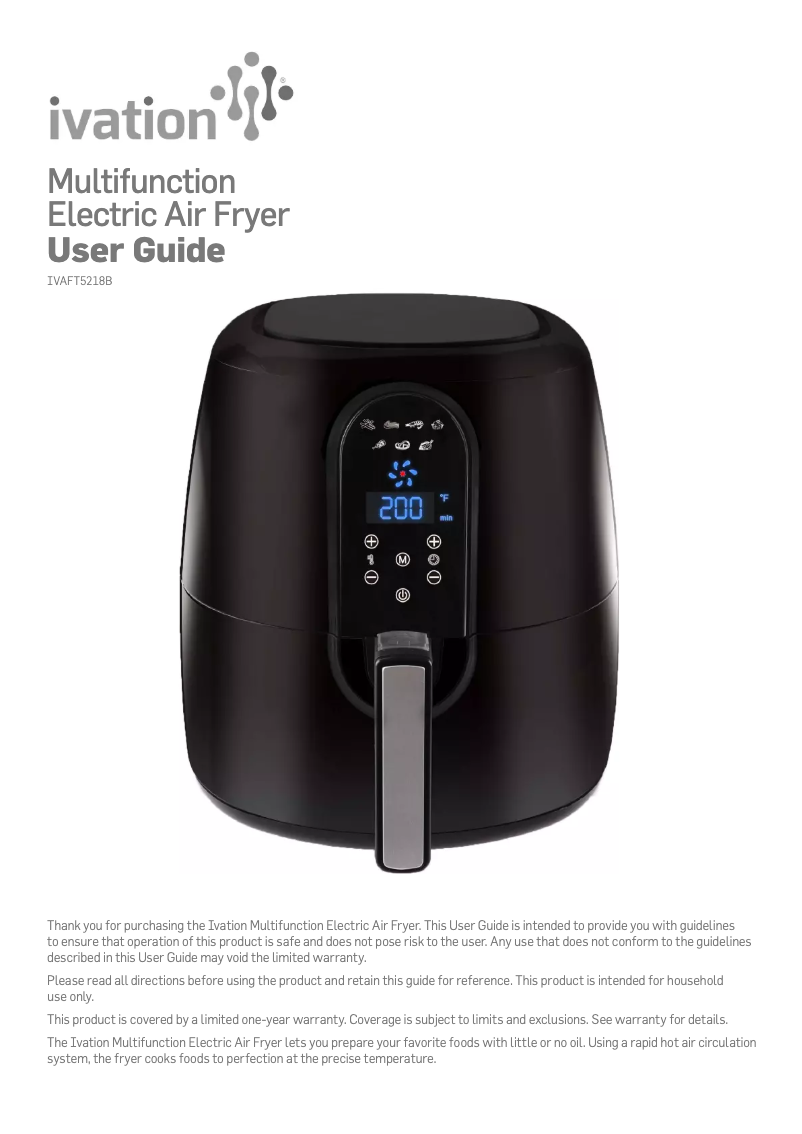 Page n°1 - Manuel utilisateur Ivation IVAFT5218B
