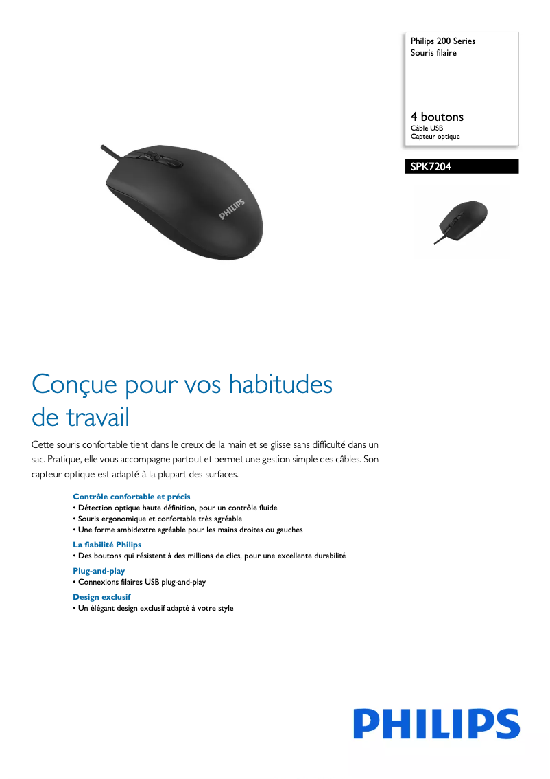 Page n°1 - Manuel utilisateur Philips SPK7204