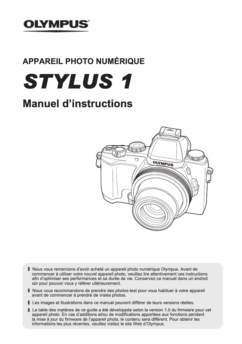 Image de la première page du manuel de l'appareil STYLUS 1 TCON Kit