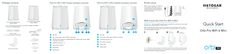 Image de la première page du manuel de l'appareil Orbi Pro Wifi 6 Mini SXS30