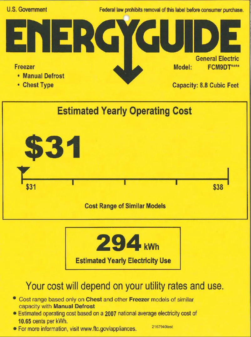 Page n°1 - Label énergétique GE FCM9DTWH