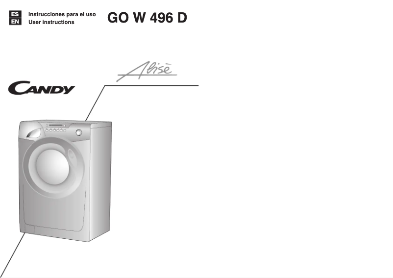 Page n°1 - Manuel utilisateur Candy GO W496D-12S