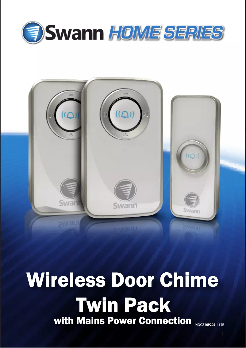 Page 1 de la notice Manuel utilisateur Swann SWHOM-DC820P2