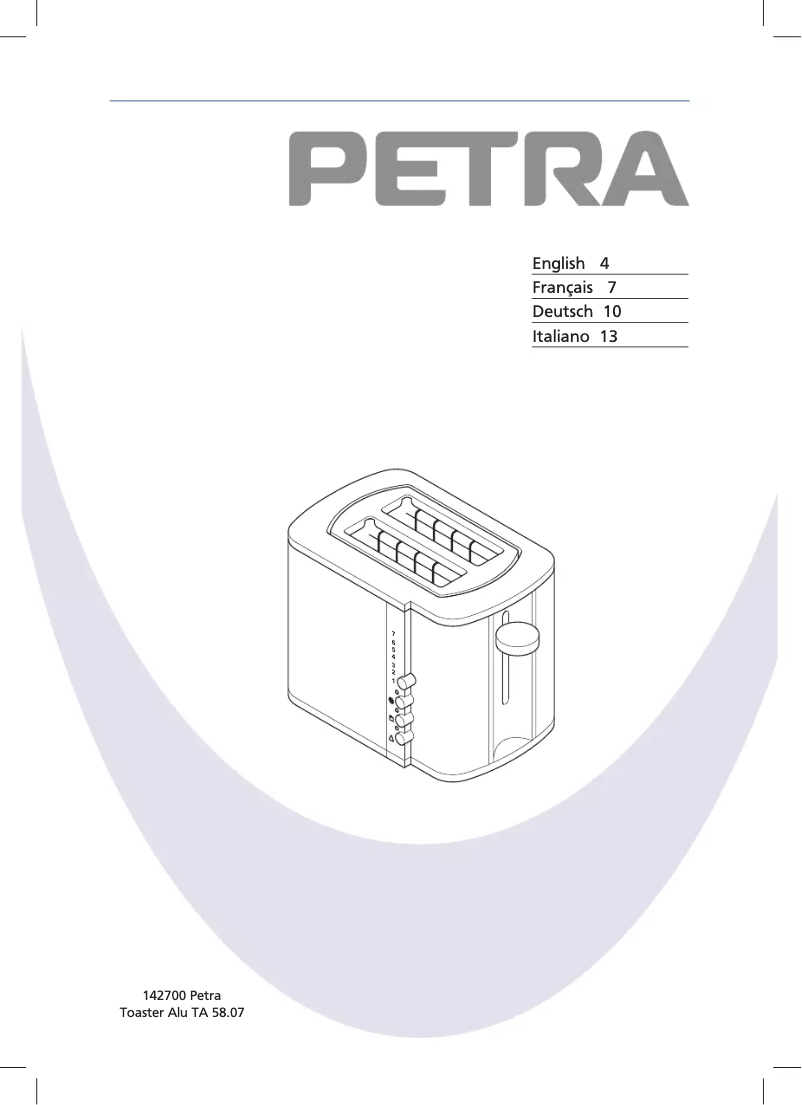 Page n°1 - Manuel utilisateur Petra Electric Alu TA 58.07