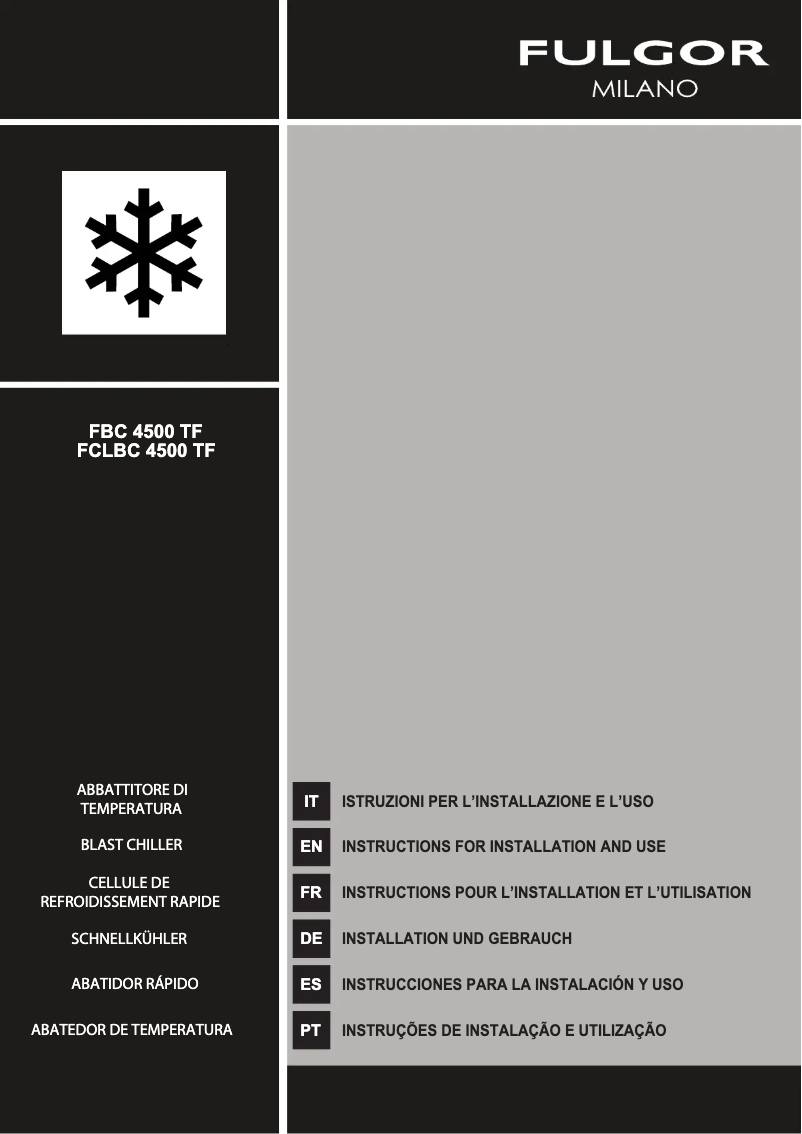 Page 1 de la notice Manuel utilisateur Fulgor Milano FCLBC 4500 TF