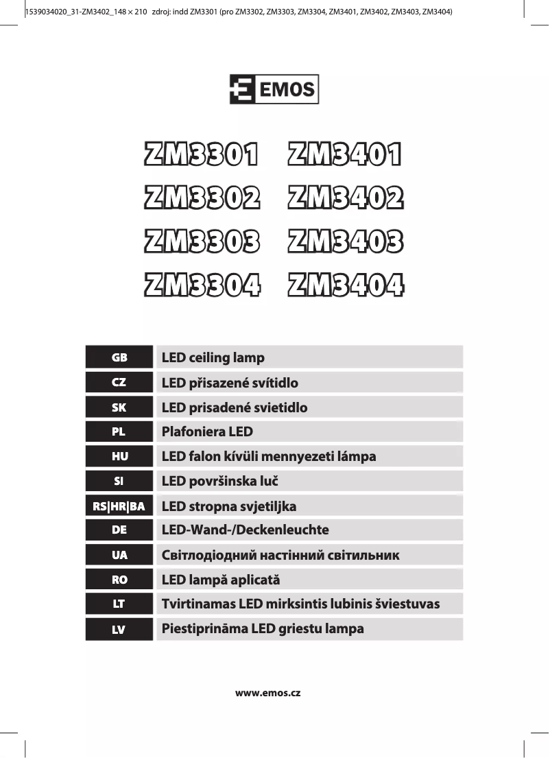 Image de la première page du manuel de l'appareil ZM3402
