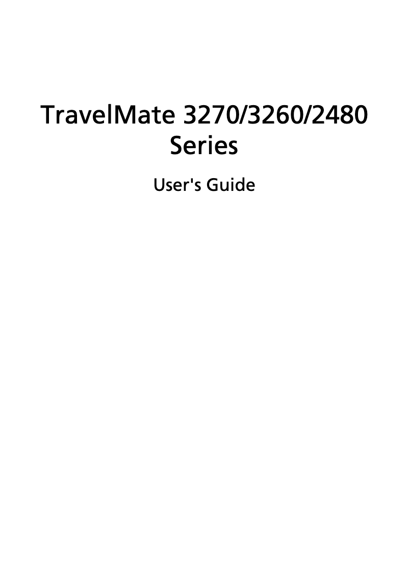 Page n°1 - Manuel utilisateur Acer Travelmate 3260