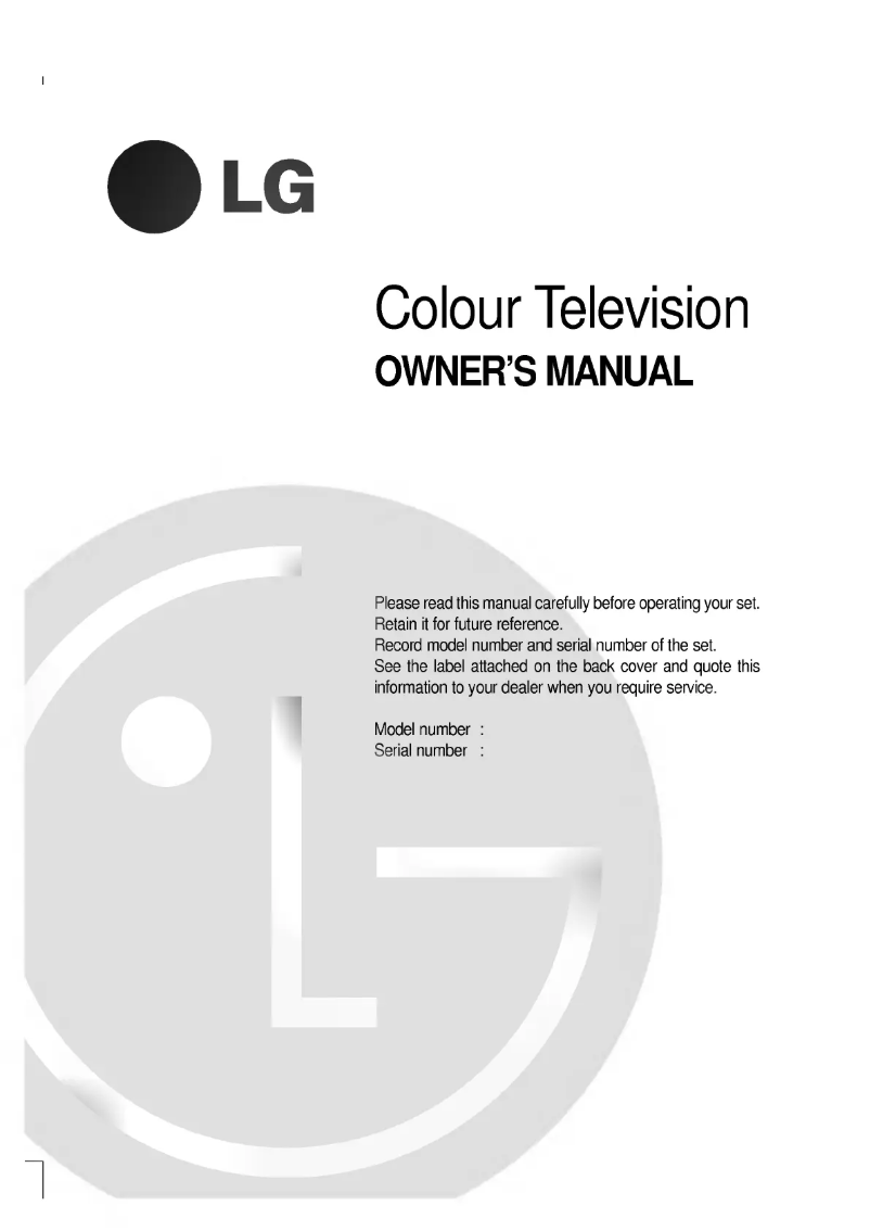 Page n°1 - Manuel utilisateur LG RT-29FA33R