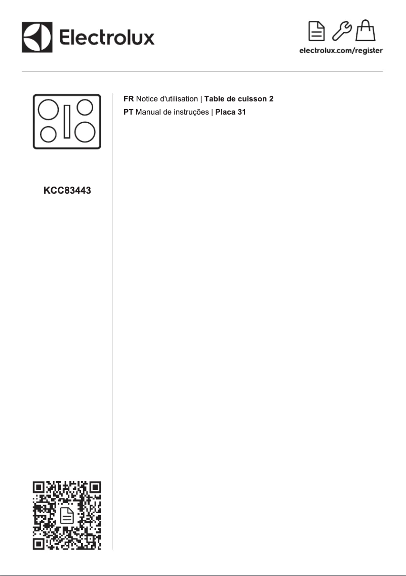Page 1 de la notice Manuel utilisateur Electrolux KCC83443