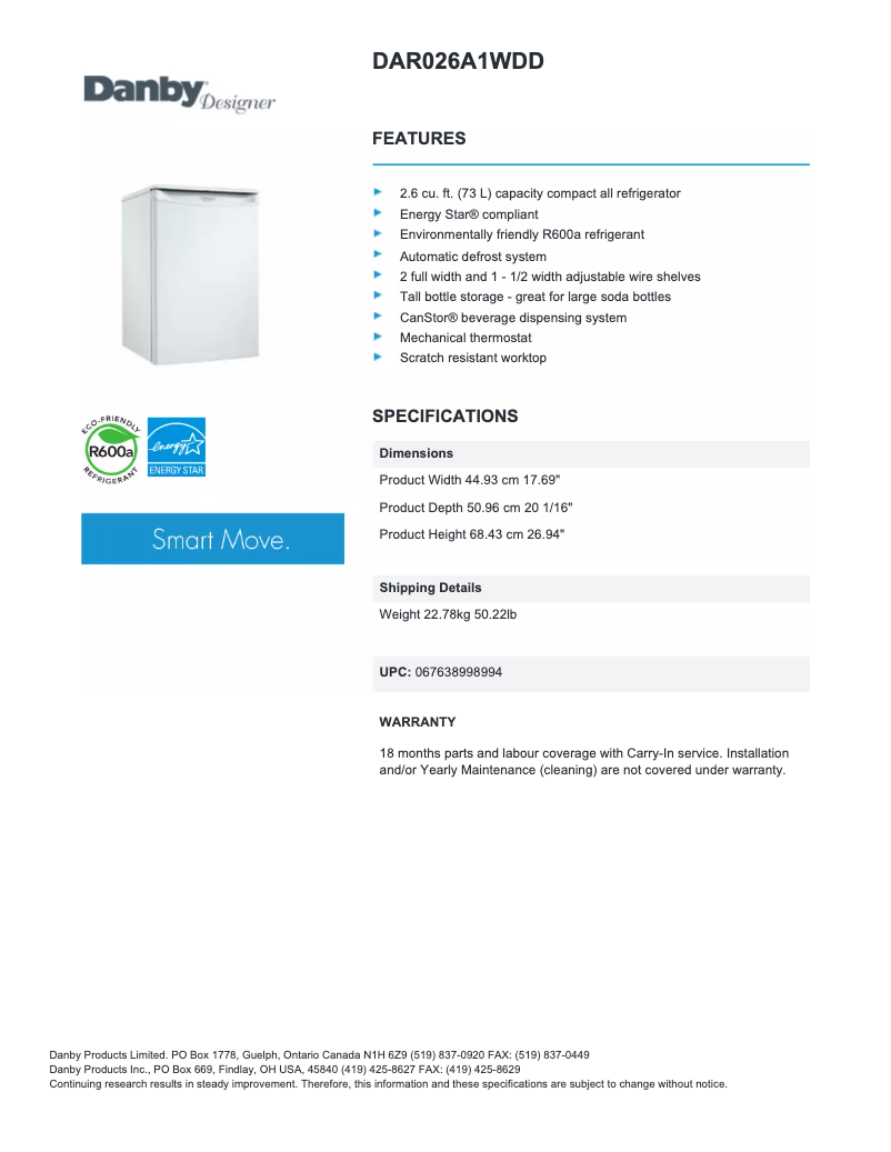 Imagen de la primera página del manual del dispositivo DAR026A1