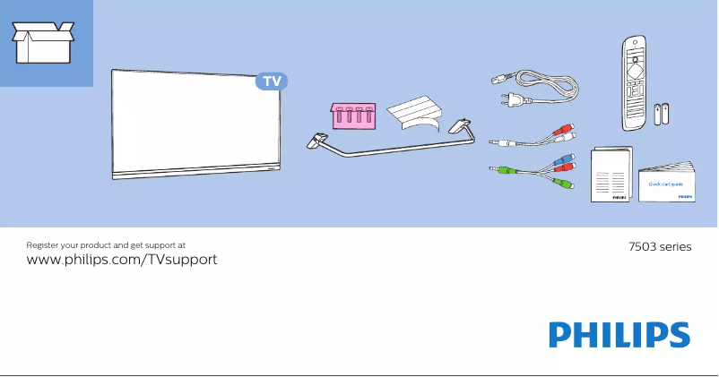 Page 1 de la notice Guide de démarrage rapide Philips 55PUS7503