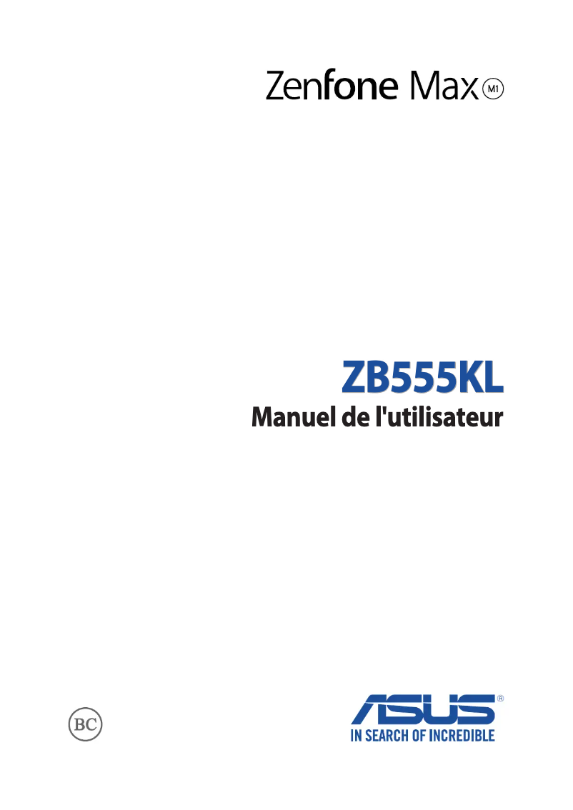 Image de la première page du manuel de l'appareil ZenFone Max M1