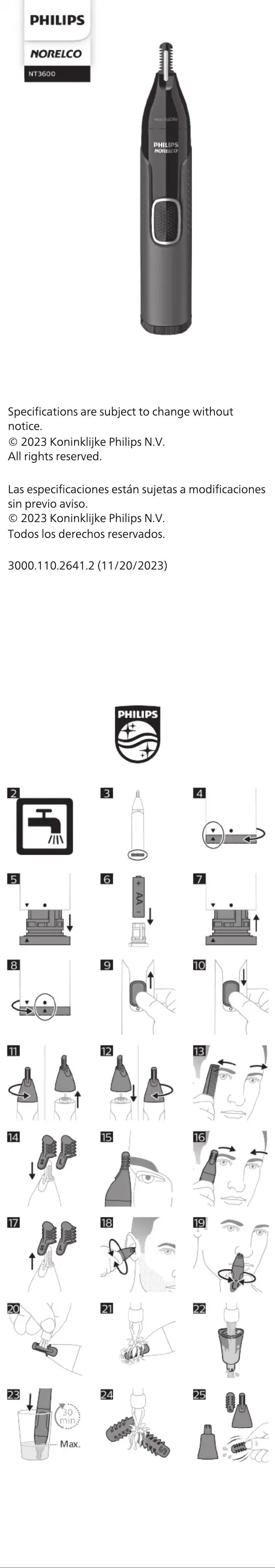 Page n°1 - Manuel utilisateur Philips Norelco NT3600
