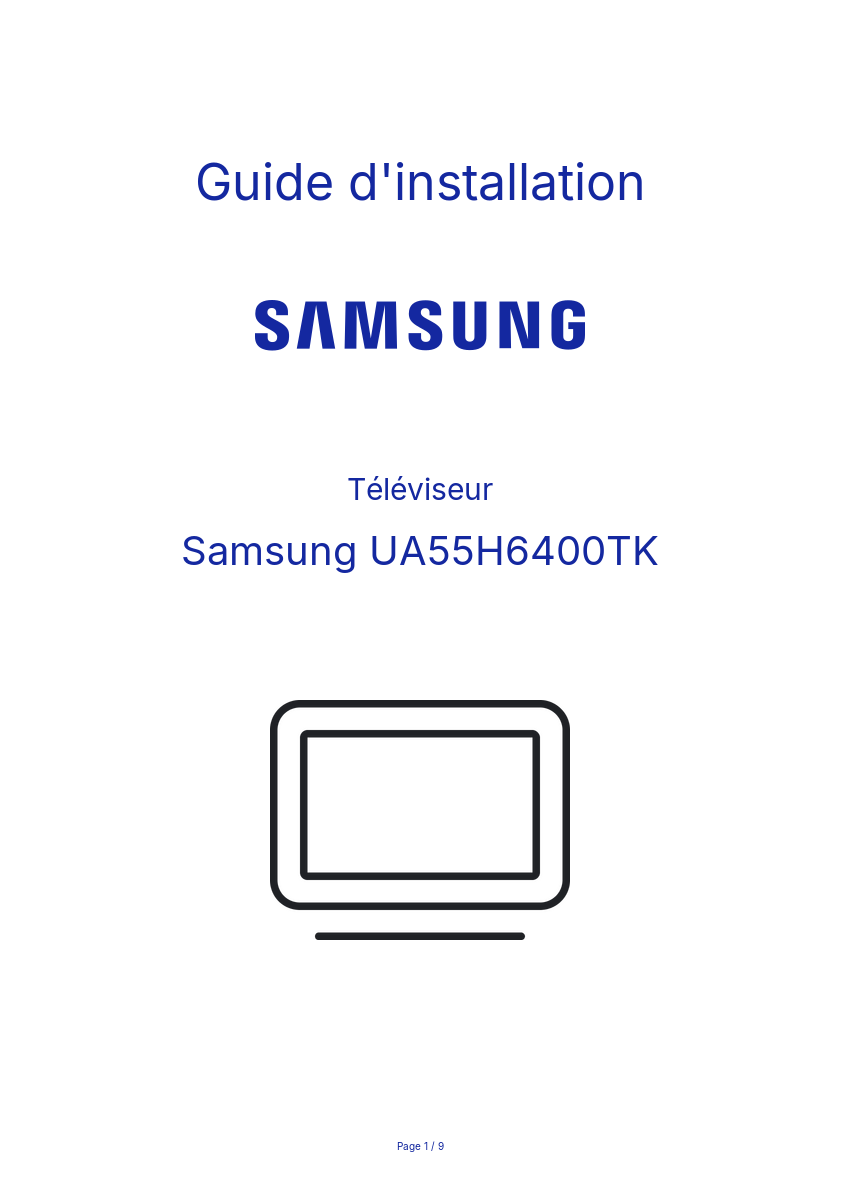 Image de la première page du manuel de l'appareil UA55H6400TK