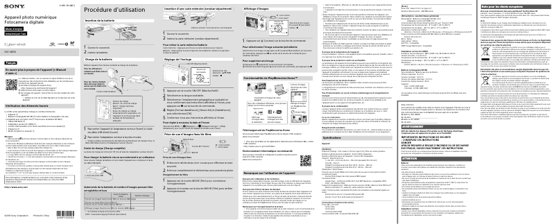 Page 1 de la notice Manuel utilisateur Sony Cyber-Shot DSC-W810S