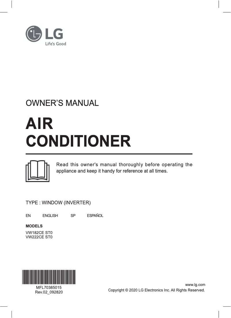 Page n°1 - Manuel utilisateur LG VW222CE