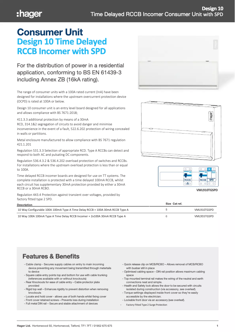 Image de la première page du manuel de l'appareil VML910TGSPD