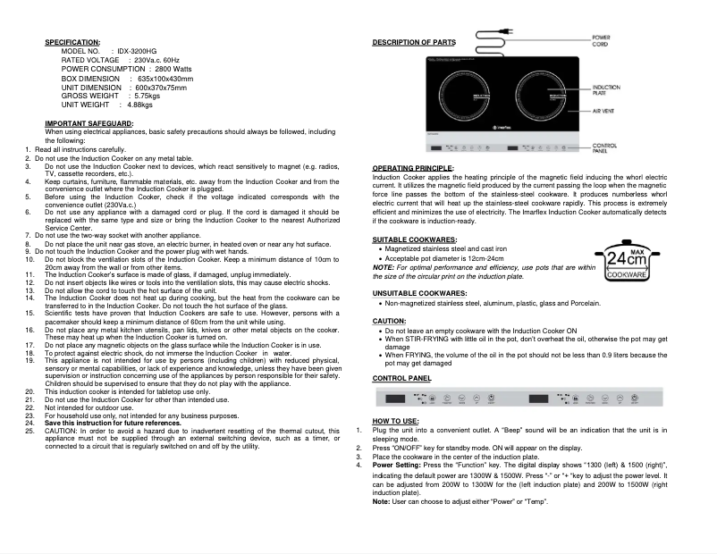 Page 1 de la notice Manuel utilisateur Imarflex IDX-3200HG