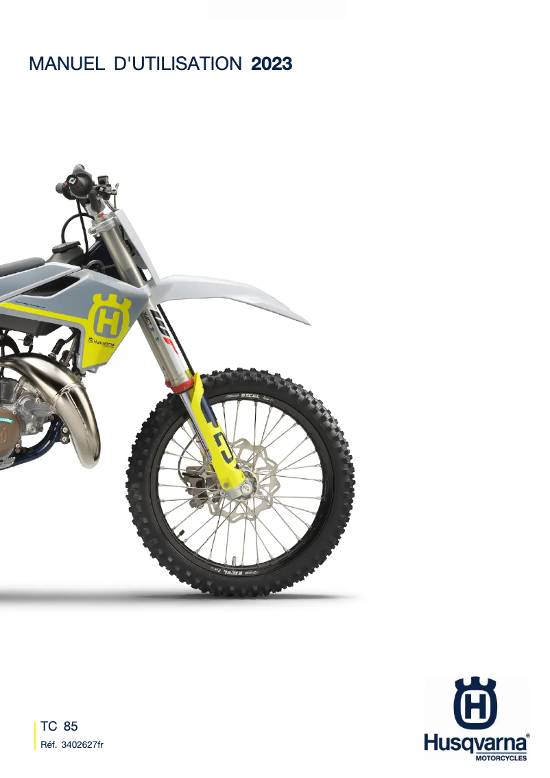 Page 1 de la notice Manuel utilisateur Husqvarna TC 85 19/16 (2023)