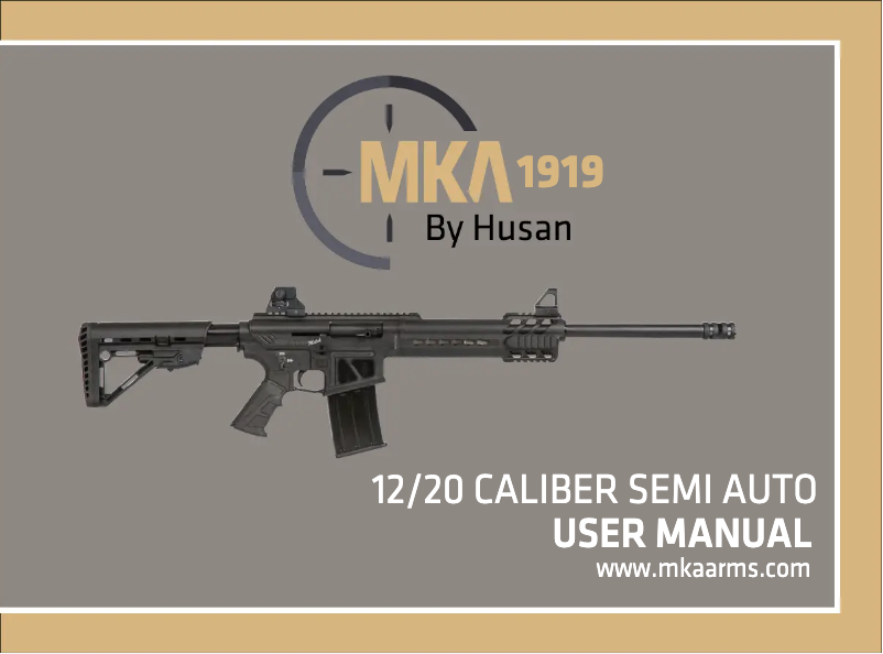 First page image of the manual for MKA 1919