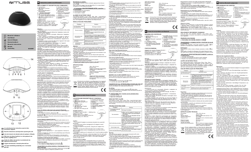 Page 1 de la notice Manuel utilisateur Muse M-600 BTW