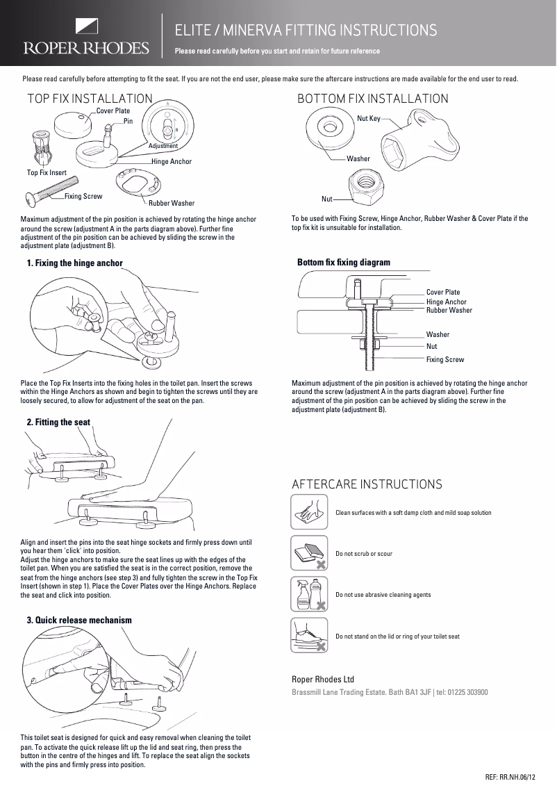 Page n°1 - Manuel utilisateur Roper Rhodes Elite