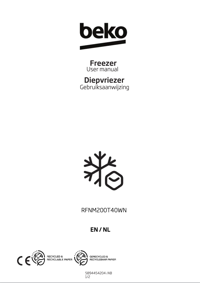 Image de la première page du manuel de l'appareil RFNM200T40WN