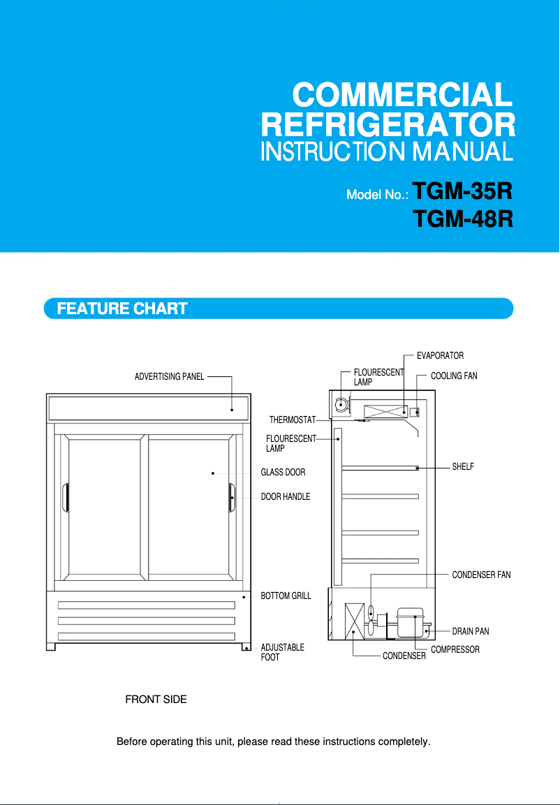 Imagen de la primera página del manual del dispositivo TGM-48RB
