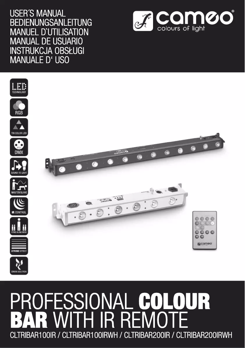 Page 1 de la notice Manuel utilisateur Cameo Tribar 200