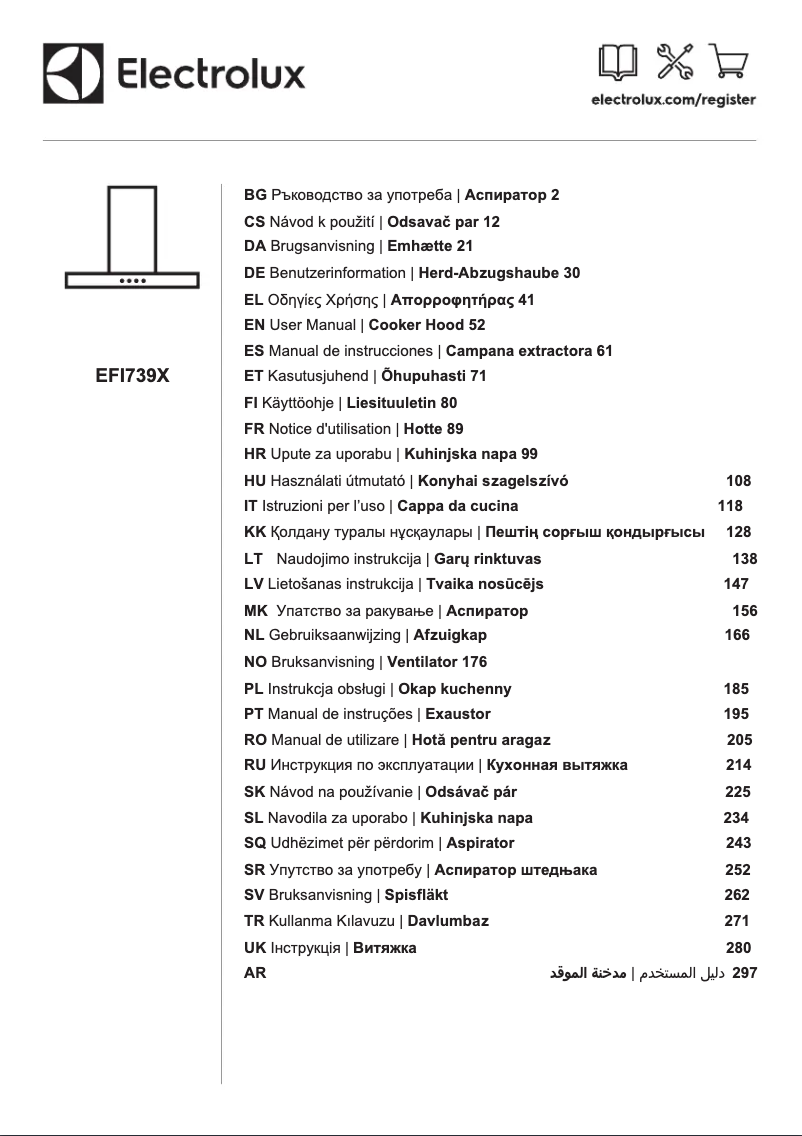 Page 1 de la notice Manuel utilisateur Electrolux EFI739X