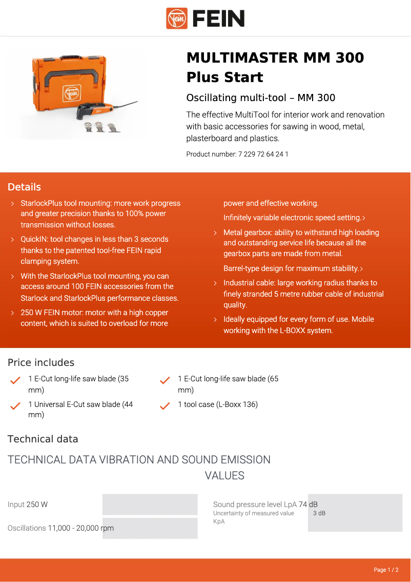 Image de la première page du manuel de l'appareil Multimaster MM 300 Plus Start