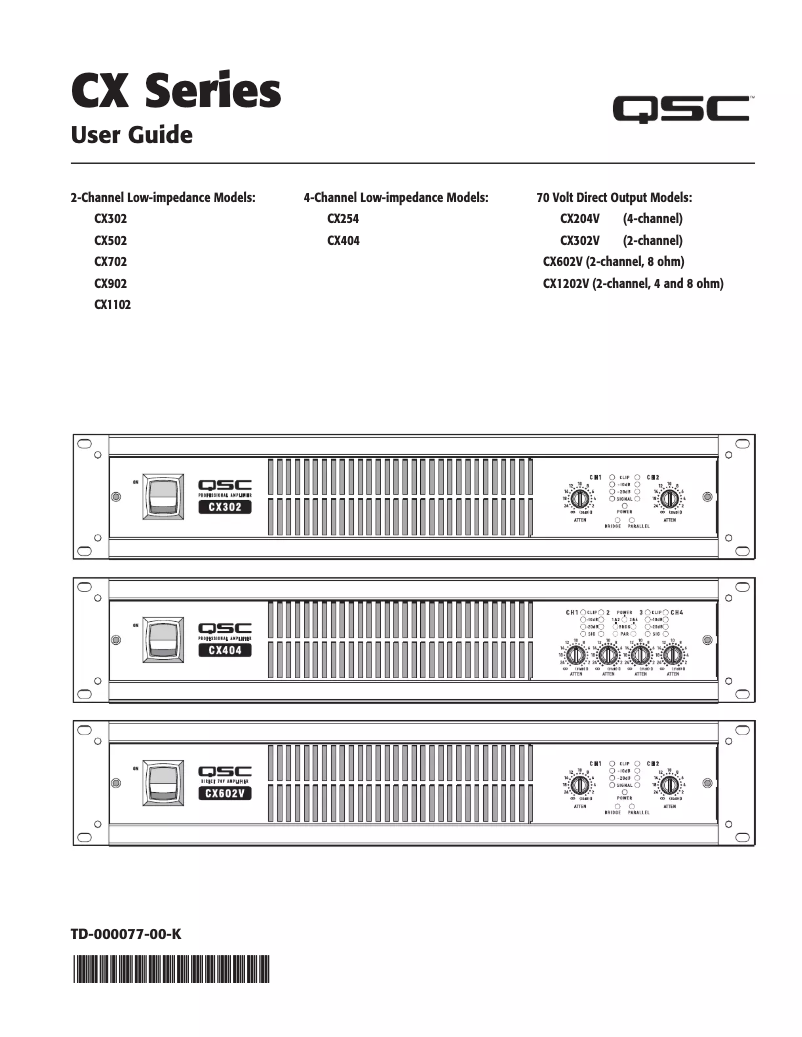 Page 1 de la notice Mode d'emploi QSC CX602V