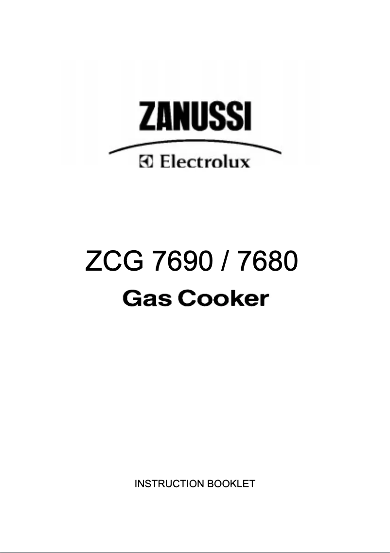 Page 1 de la notice Manuel utilisateur Zanussi-Electrolux ZCG7680BKN