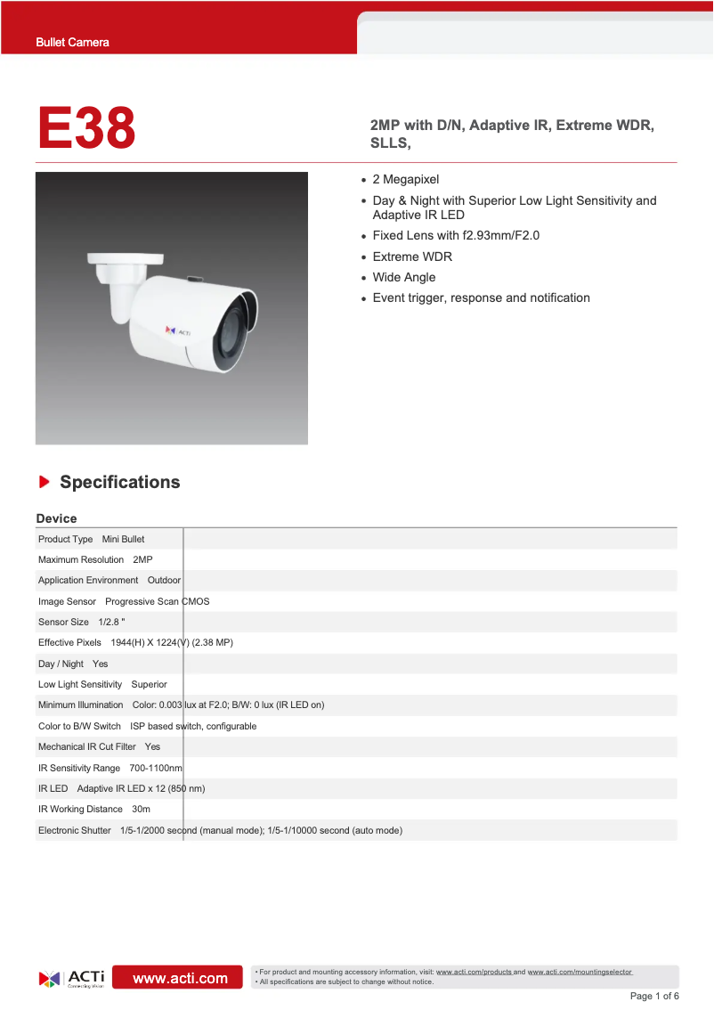 Image de la première page du manuel de l'appareil E38
