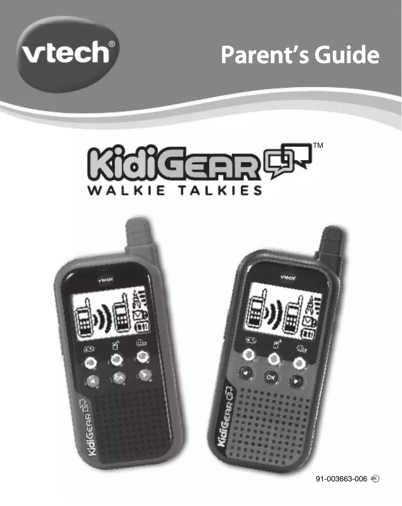Page 1 de la notice Manuel utilisateur Vtech KidiGear Walkie Talkies