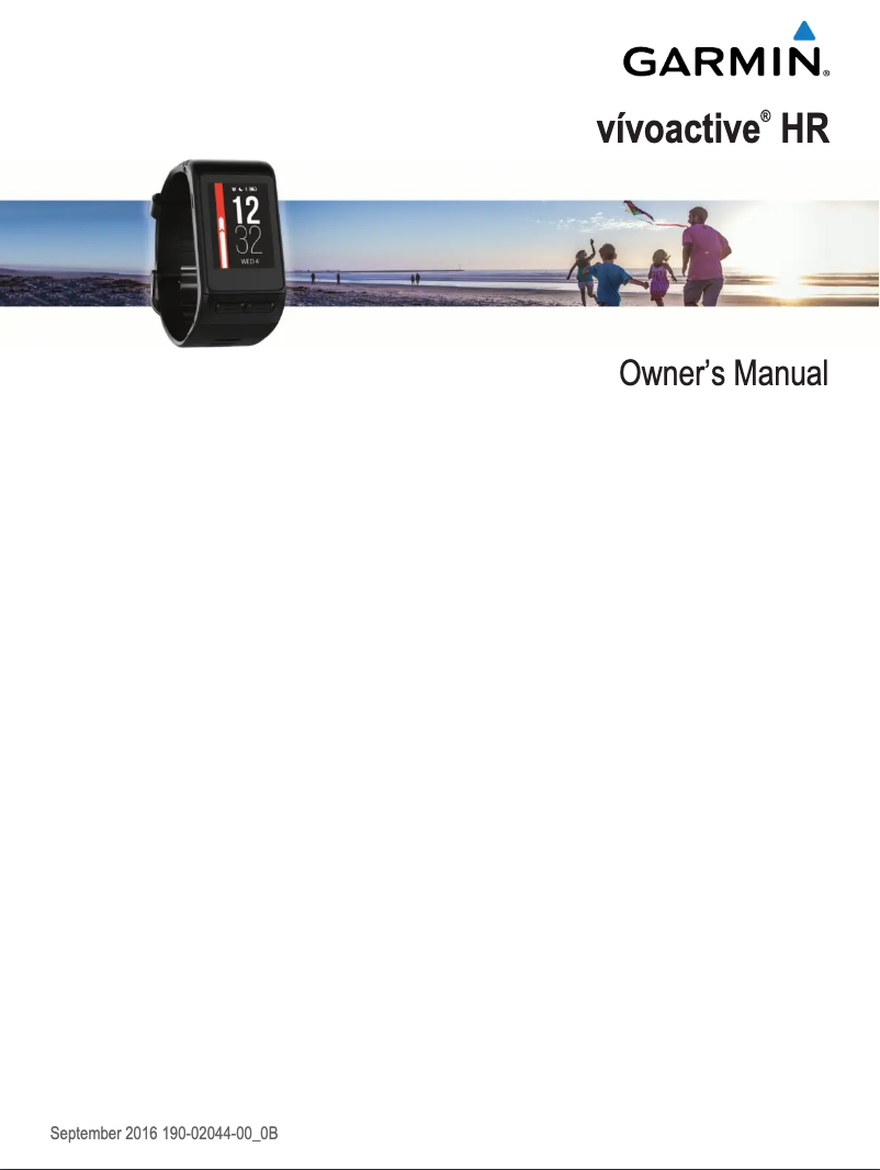 Page 1 de la notice Manuel utilisateur Garmin Vivoactive HR