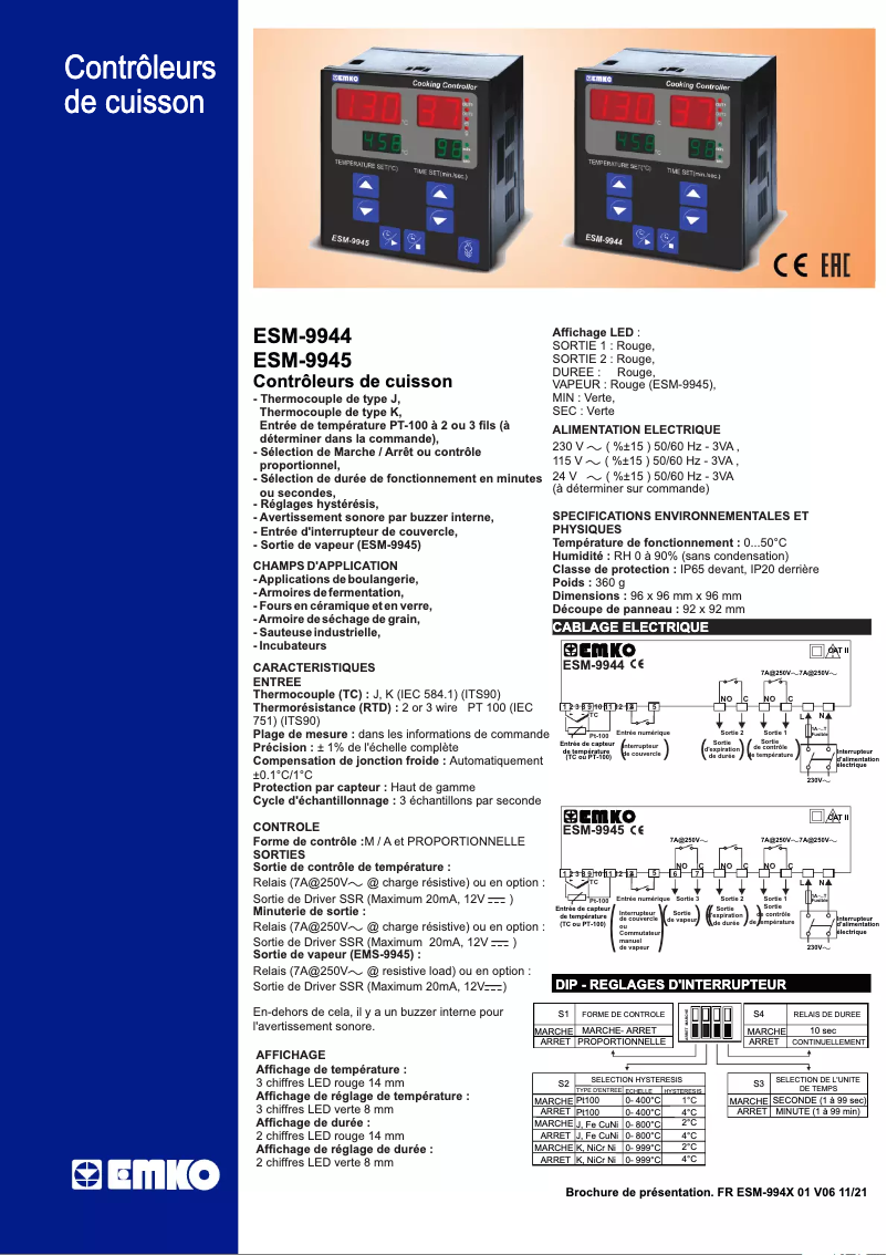 Page 1 de la notice Manuel utilisateur Emko ESM-9945