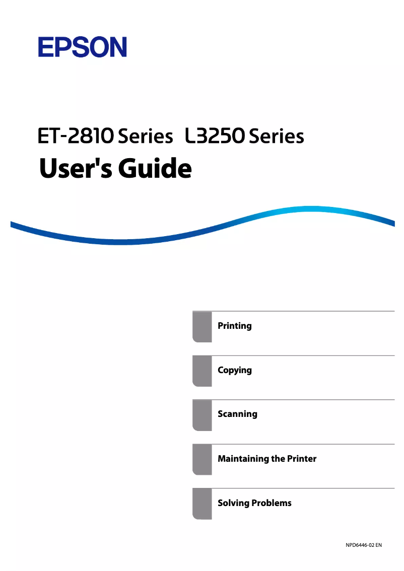 Image de la première page du manuel de l'appareil EcoTank L3258