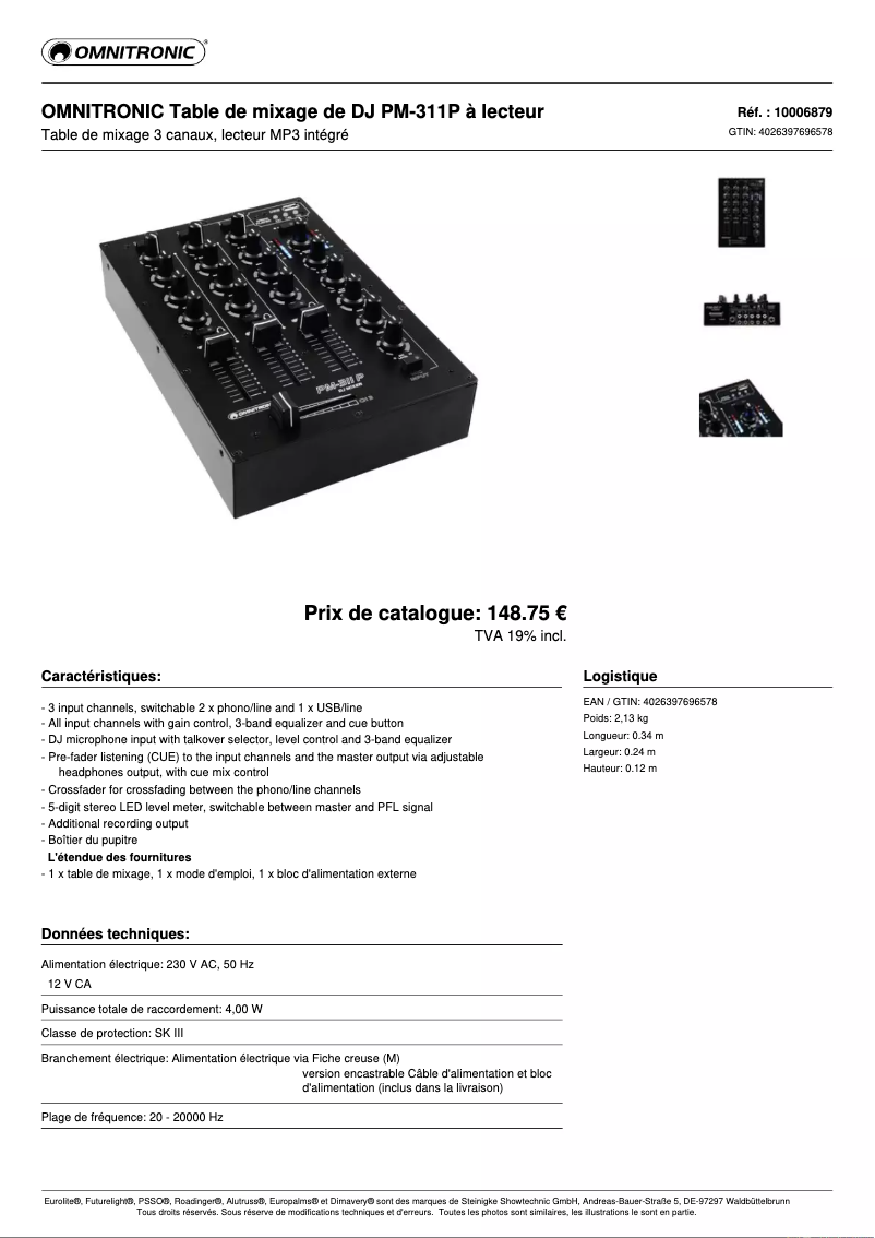 Image de la première page du manuel de l'appareil PM-311P