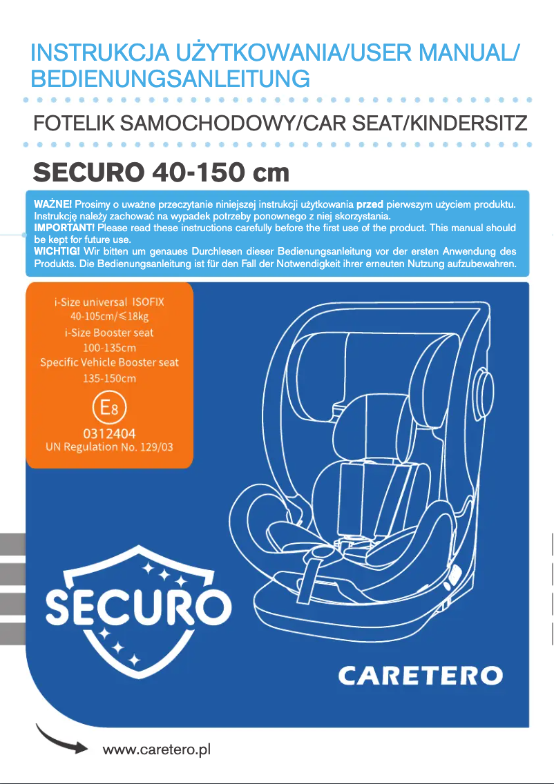 Page n°1 - Manuel utilisateur Caretero Securo