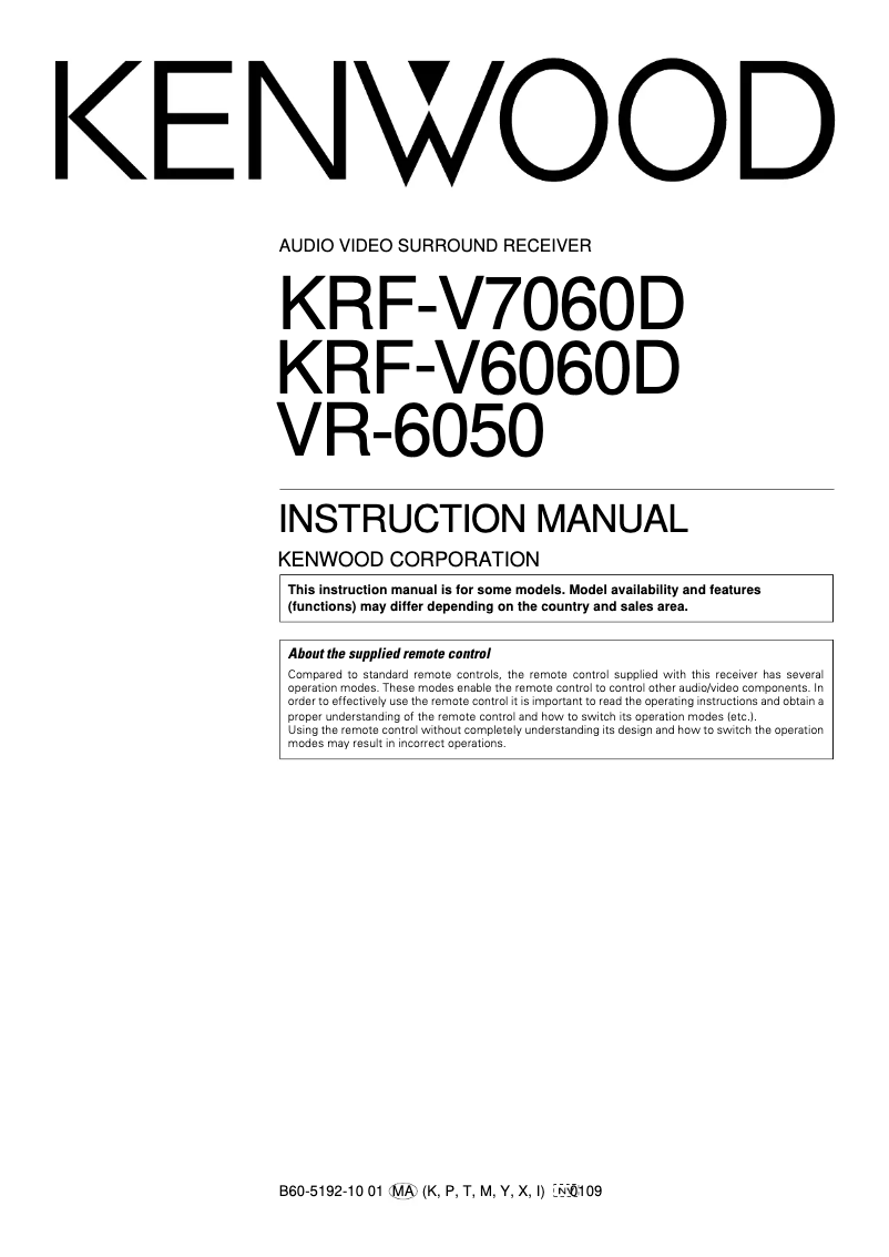 Image de la première page du manuel de l'appareil VR-6050