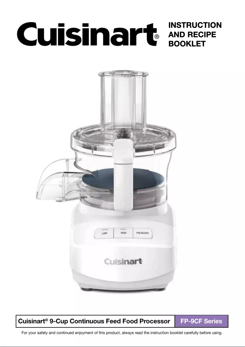 Page 1 de la notice Manuel utilisateur Cuisinart FP-9